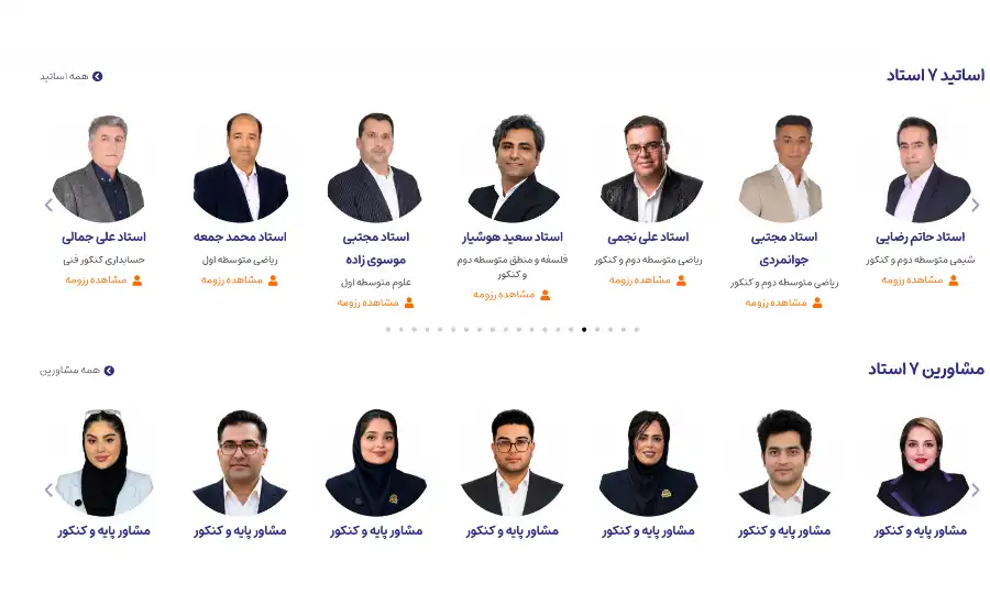 اساتید آموزشگاه هفت استاد در شیراز